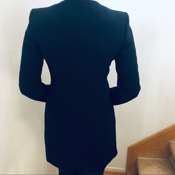 Zara Dark Navy Ruffle Blazer with pockets! NWOT - Picture 4 of 4